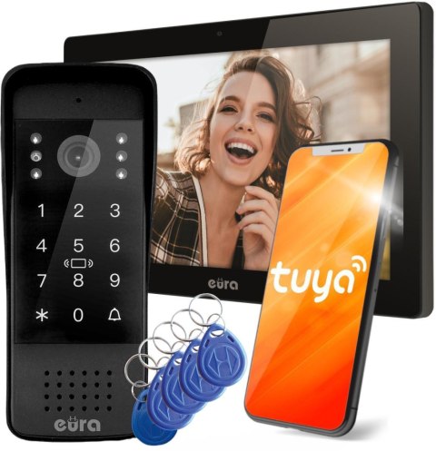 EURA WIDEODOMOFON EURA VDP-86A3 - monitor 10" czarny TUYA