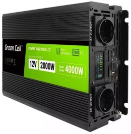 GREEN CELL PRZETWORNICA NAPIĘCIA Green Cell PowerInverter LCD 12V / 230V 2000W/4000W CZYSTA SINUSOIDA
