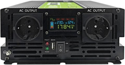 GREEN CELL PRZETWORNICA NAPIĘCIA Green Cell PowerInverter LCD 12V / 230V 2000W/4000W CZYSTA SINUSOIDA