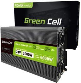GREEN CELL PRZETWORNICA NAPIĘCIA Green Cell PowerInverter LCD 24V / 230V 3000/6000W CZYSTA SINUSOIDA