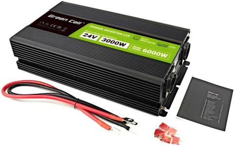 GREEN CELL PRZETWORNICA NAPIĘCIA Green Cell PowerInverter LCD 24V / 230V 3000/6000W CZYSTA SINUSOIDA