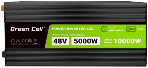 GREEN CELL PRZETWORNICA NAPIĘCIA Green Cell PowerInverter LCD 48V / 230V 5000/10000W CZYSTA SINUSOIDA