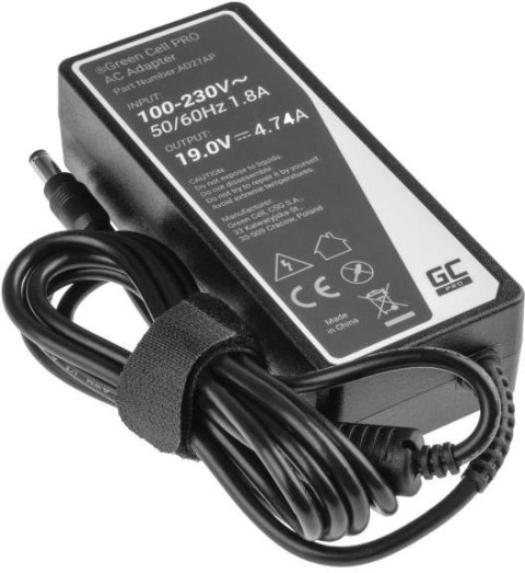 GREEN CELL ZASILACZ ŁADOWARKA DO LAPTOPA ASUS TOSHIBA Green Cell PRO AD27AP 19V 4,74A 90W 5,5mm/2,5mm