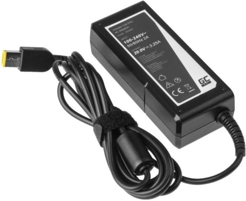 GREEN CELL ZASILACZ ŁADOWARKA DO LAPTOPA LENOVO Green Cell PRO AD38AP 20V 3,25A 65W Slim Tip