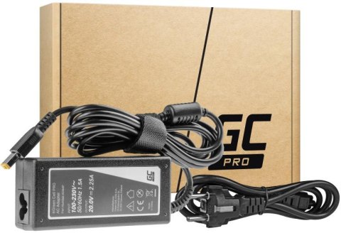 GREEN CELL ZASILACZ ŁADOWARKA DO LAPTOPA LENOVO Green Cell PRO AD64P 20V 2,25A 45W Slim Tip