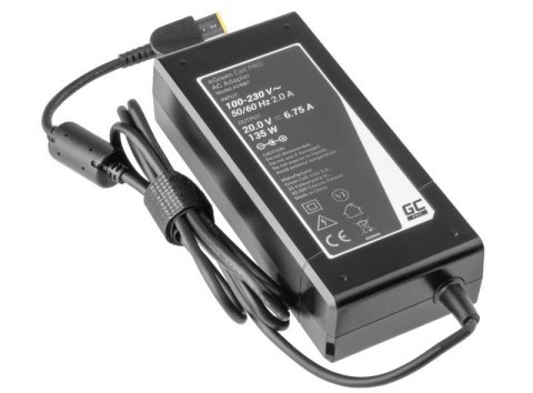 GREEN CELL ZASILACZ ŁADOWARKA DO LAPTOPA LENOVO Green Cell PRO AD68P 20V 6,75A 135W Slim Tip