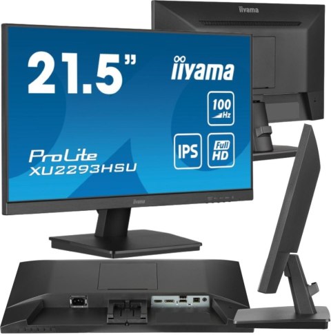 IIYAMA Monitor LED IIYAMA XU2293HSU-B6 22 cale IPS 1ms 100HZ HDMI DisplayPort USB
