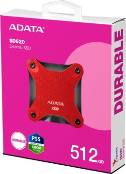 ADATA Dysk Zewnętrzny SSD Adata SD620 512GB czerwony