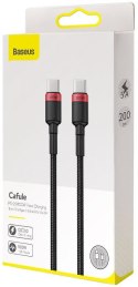 BASEUS KABEL USB-C / USB-C Baseus Cafule CATKLF-AL91 200cm 100W 5A PD 2.0 QC 3.0 CZARNY W OPLOCIE
