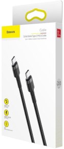 BASEUS KABEL USB-C / USB-C Baseus Cafule CATKLF-HG1 200cm 60W 3A PD 2.0 QC 3.0 CZARNO-SZARY W OPLOCIE