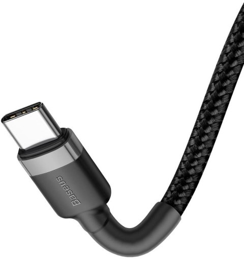 BASEUS KABEL USB-C / USB-C Baseus Cafule CATKLF-HG1 200cm 60W 3A PD 2.0 QC 3.0 CZARNO-SZARY W OPLOCIE