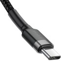 BASEUS KABEL USB-C / USB-C Baseus Cafule CATKLF-HG1 200cm 60W 3A PD 2.0 QC 3.0 CZARNO-SZARY W OPLOCIE