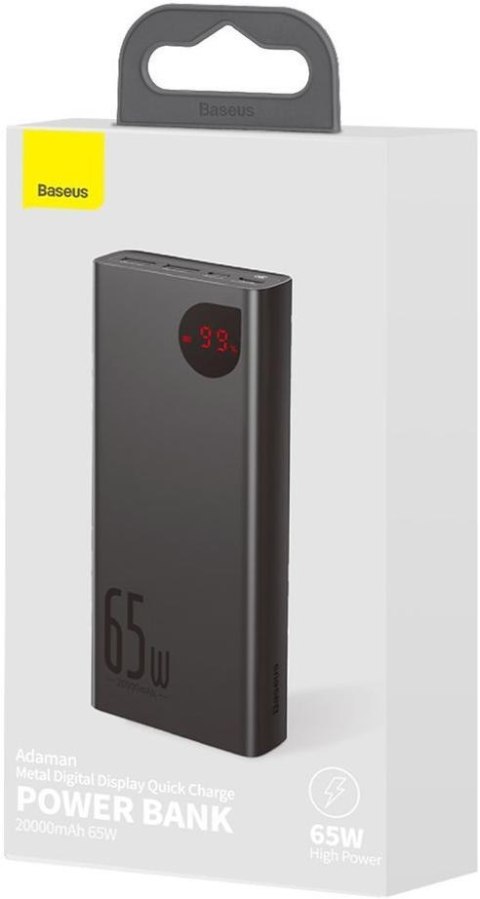 BASEUS Powerbank Baseus Adaman Digital Display PPIMDA-D01 20000mAh 65W PD QC 3.0 2x USB-A 1x USB-C + KABEL