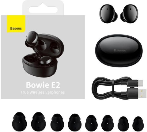 BASEUS SŁUCHAWKI BEZPRZEWODOWE TWS Baseus Bowie E2 NGTW090001 BT 5.2 IP55 CZARNE