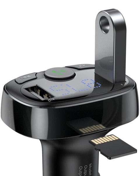 BASEUS TRANSMITER FM ŁADOWARKA SAMOCHODOWA Baseus Enjoy S-09A 3.4A 2x USB-A microSD BT 4.2