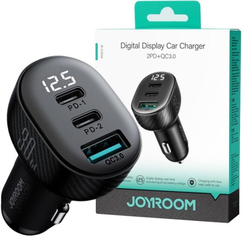JOYROOM Ładowarka samochodowa Joyroom JR-CCD04 30W 4A 2x USB-C 1x USB-A PD QC 3.0