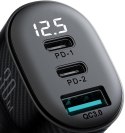 JOYROOM Ładowarka samochodowa Joyroom JR-CCD04 30W 4A 2x USB-C 1x USB-A PD QC 3.0