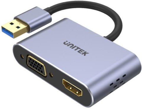 UNITEK Adapter Unitek V1304A USB-A na HDMI i VGA, FullHD