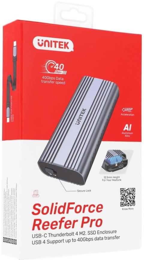 UNITEK Obudowa dysku Unitek S1226A M.2 SSD PCIe/NVMe 40Gbps