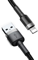 BASEUS KABEL USB-A / Lightning iPhone Baseus Cafule CALKLF-AG1 50cm Apple 2.4A CZARNO-SZARY W OPLOCIE