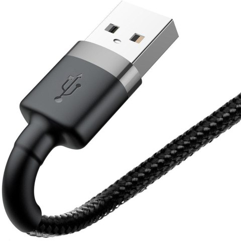 BASEUS KABEL USB-A / Lightning iPhone Baseus Cafule CALKLF-AG1 50cm Apple 2.4A CZARNO-SZARY W OPLOCIE