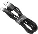 BASEUS KABEL USB-A / Lightning iPhone Baseus Cafule CALKLF-AG1 50cm Apple 2.4A CZARNO-SZARY W OPLOCIE