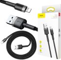 BASEUS KABEL USB-A / Lightning iPhone Baseus Cafule CALKLF-BG1 100cm Apple 2.4A CZARNO-SZARY W OPLOCIE