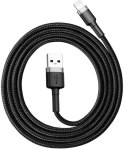 BASEUS KABEL USB-A / Lightning iPhone Baseus Cafule CALKLF-BG1 100cm Apple 2.4A CZARNO-SZARY W OPLOCIE