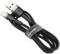 BASEUS KABEL USB-A / Lightning iPhone Baseus Cafule CALKLF-BV1 100cm Apple 2.4A CZARNO-ZŁOTY W OPLOCIE