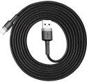 BASEUS KABEL USB-A / Lightning iPhone Baseus Cafule CALKLF-CG1 200cm Apple 1.5A CZARNO-SZARY W OPLOCIE