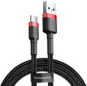 BASEUS KABEL USB-A / USB-C Baseus Cafule CATKLF-A91 50cm 3A QC 3.0 CZARNO-CZERWONY W OPLOCIE