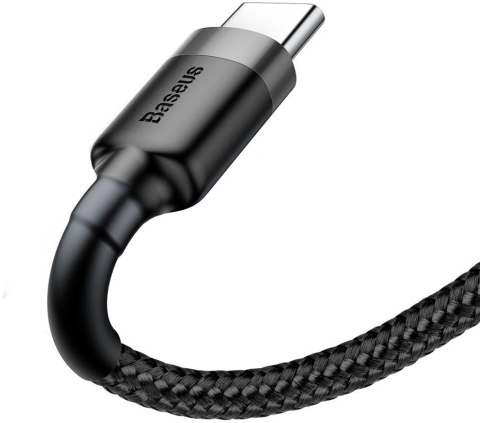 BASEUS KABEL USB-A / USB-C Baseus Cafule CATKLF-BG1 100cm 3A QC 3.0 CZARNO-SZARY W NYLONOWYM OPLOCIE