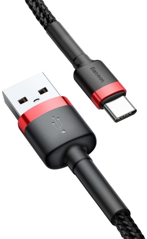 BASEUS KABEL USB-A / USB-C Baseus Cafule CATKLF-C91 200cm 2A QC 3.0 CZARNO-CZERWONY W OPLOCIE