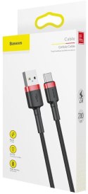 BASEUS KABEL USB-A / USB-C Baseus Cafule CATKLF-C91 200cm 2A QC 3.0 CZARNO-CZERWONY W OPLOCIE