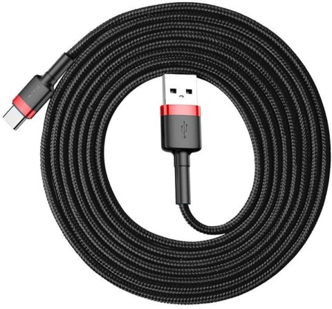 BASEUS KABEL USB-A / USB-C Baseus Cafule CATKLF-C91 200cm 2A QC 3.0 CZARNO-CZERWONY W OPLOCIE