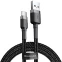 BASEUS KABEL USB-A / USB-C Baseus Cafule CATKLF-UG1 300cm 2A QC 3.0 CZARNO-SZARY W NYLONOWYM OPLOCIE