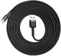 BASEUS KABEL USB-A / USB-C Baseus Cafule CATKLF-UG1 300cm 2A QC 3.0 CZARNO-SZARY W NYLONOWYM OPLOCIE