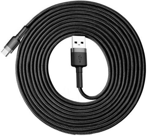 BASEUS KABEL USB-A / USB-C Baseus Cafule CATKLF-UG1 300cm 2A QC 3.0 CZARNO-SZARY W NYLONOWYM OPLOCIE