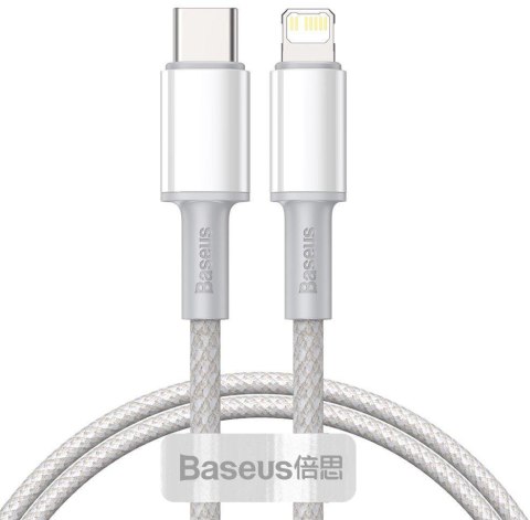 BASEUS KABEL USB-C / Lightning iPhone Baseus Cafule CATLGD-02 1m 20W PD Quick Charging BIAŁY W OPLOCIE
