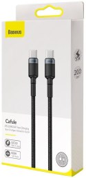 BASEUS KABEL USB-C / USB-C Baseus Cafule CATKLF-ALG1 200cm 100W 5A PD 2.0 QC 3.0 CZARNO-SZARY W OPLOCIE