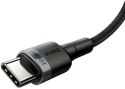 BASEUS KABEL USB-C / USB-C Baseus Cafule CATKLF-ALG1 200cm 100W 5A PD 2.0 QC 3.0 CZARNO-SZARY W OPLOCIE