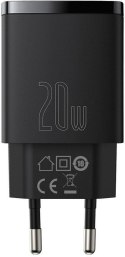 BASEUS ŁADOWARKA SIECIOWA Baseus Compact Quick Charger CCXJ-B01 20W 1x USB-A 1x USB-C PD 3.0 QC 3.0 CZARNA