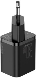 BASEUS ŁADOWARKA SIECIOWA Baseus Super Si Quick Charger 1C CCSUP-J01 30W 1x USB-C PD 3.0 QC 3.0 CZARNA