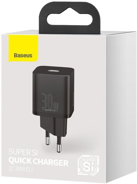 BASEUS ŁADOWARKA SIECIOWA Baseus Super Si Quick Charger 1C CCSUP-J01 30W 1x USB-C PD 3.0 QC 3.0 CZARNA