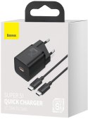 BASEUS ŁADOWARKA SIECIOWA Baseus Super Si Quick Charger 1C TZCCSUP-L01 25W 1x USB-C PD 3.0 QC 3.0 + KABEL