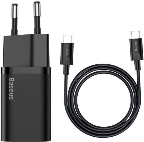 BASEUS ŁADOWARKA SIECIOWA Baseus Super Si Quick Charger 1C TZCCSUP-L01 25W 1x USB-C PD 3.0 QC 3.0 + KABEL