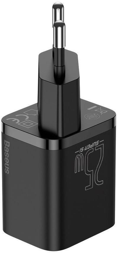 BASEUS ŁADOWARKA SIECIOWA Baseus Super Si Quick Charger 1C TZCCSUP-L01 25W 1x USB-C PD 3.0 QC 3.0 + KABEL