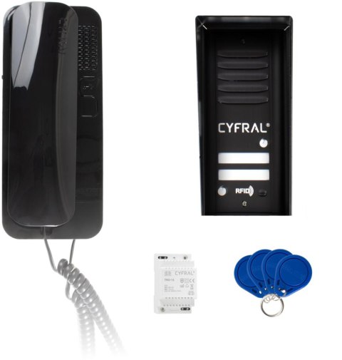 CYFRAL DOMOFON CYFRAL COSMO 2-LOKATORKI CZARNA KASETA CZARNE UNIFONY