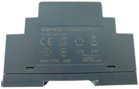 ESPE ZASILACZ IMPULSOWY NA SZYNĘ DIN ESPE HDN-1005 5V/10W/2A