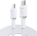 GREEN CELL KABEL USB-C / USB-C Green Cell POWERSTREAM 200cm BIAŁY PD 60W ULTRA CHARGE QUICK CHARGE 3.0 KABGC29W